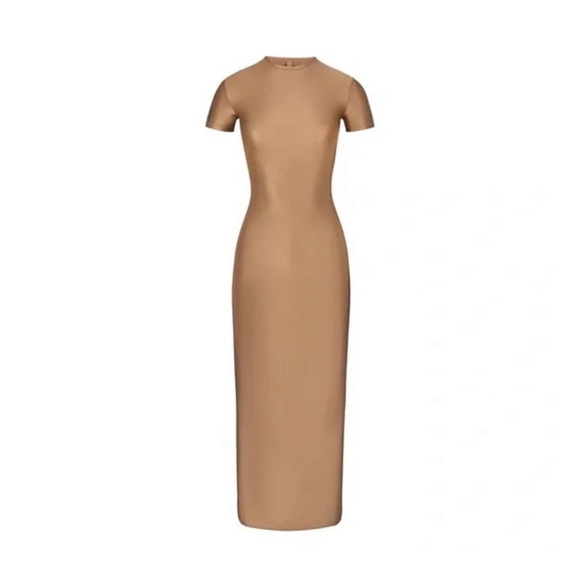 SKIMS Shine Jersey Long Dress in Sienna NWT 4x - Picture 4 of 11